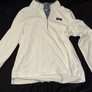 L.L. Bean White and Blue Long Sleeve Pullover